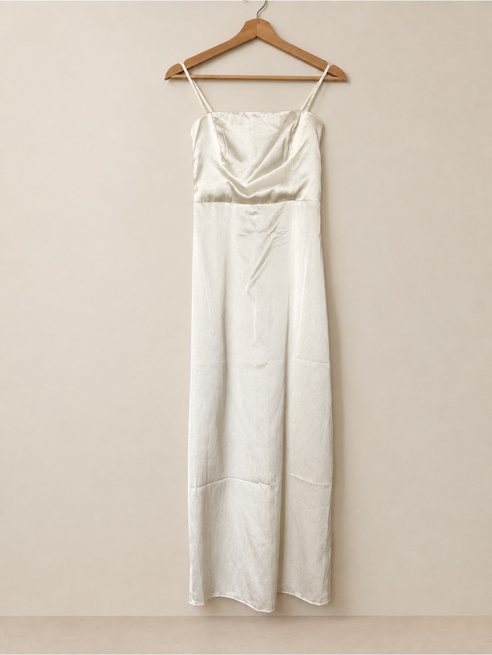 Abercrombie and fitch cream satin long dress size xsp